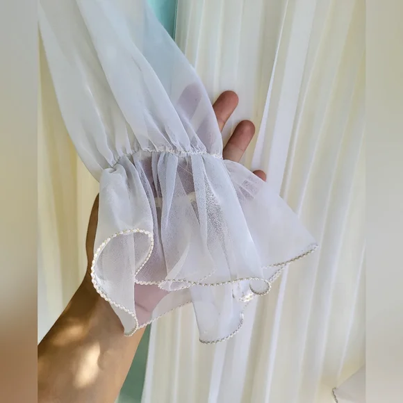 Sold Vintage 70's Ruffle Pleated Gown - Picture 3 of 8